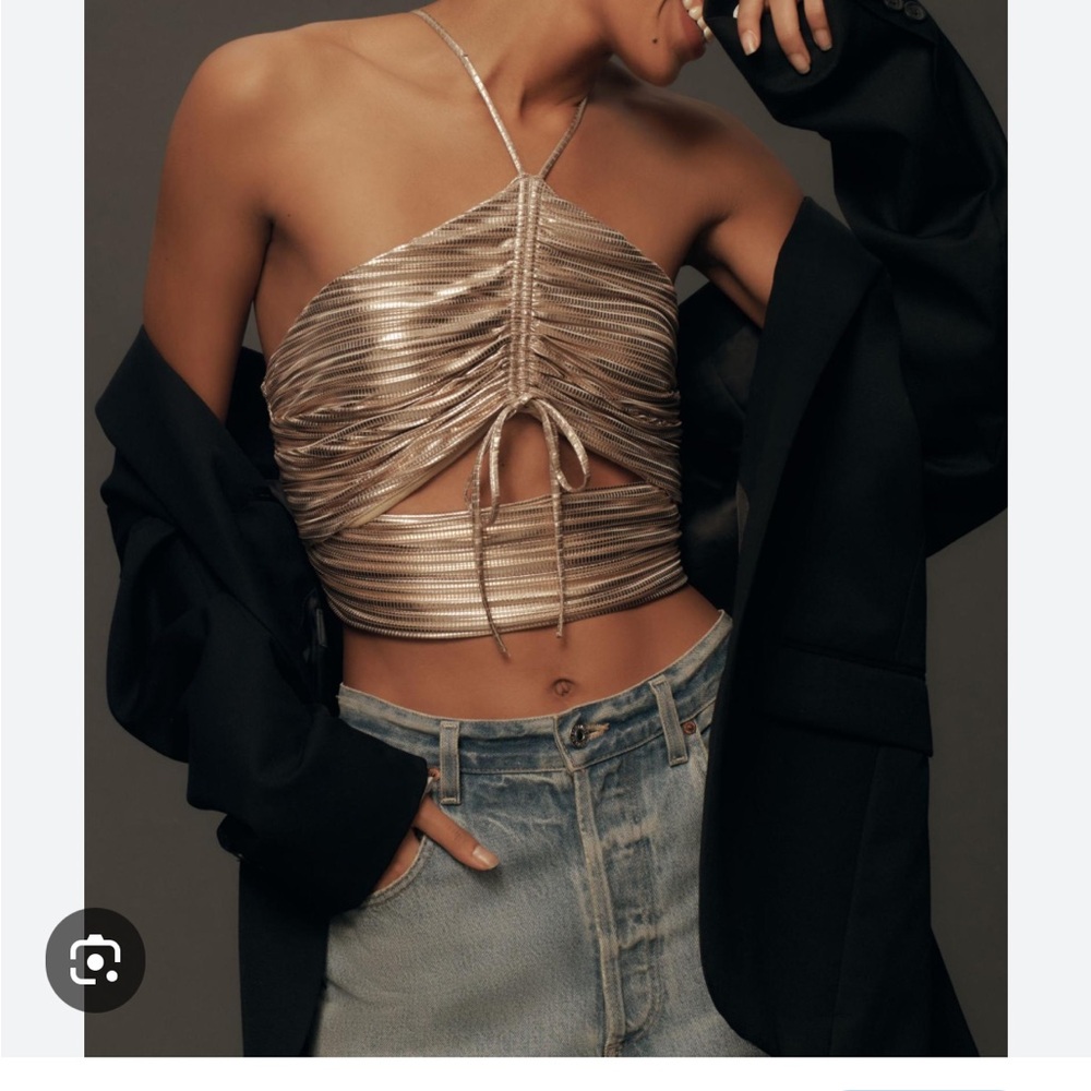 Anthropologie Shine Pleated Tank